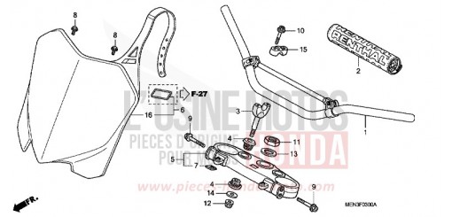 HANDLE PIPE/TOP BRIDGE CRF450RC de 2012